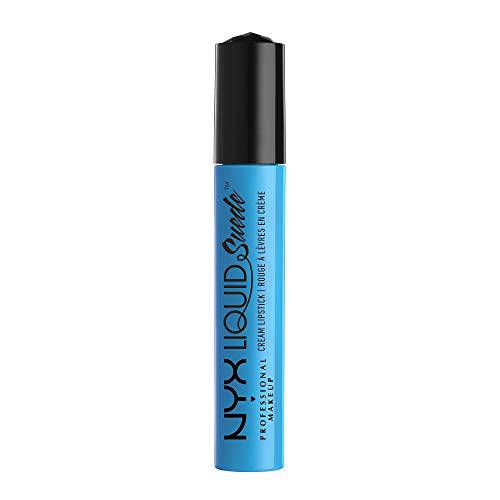 NYX PROFESSIONAL MAKEUP Liquid Suede Cream Lipstick - Little Denim Dress (Bright Sky Blue)