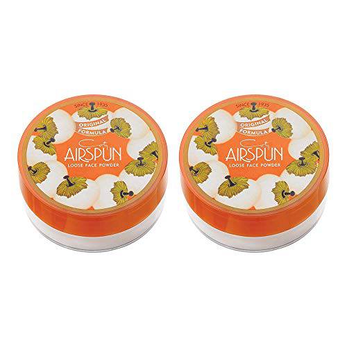 Coty Airspun Loose Face Powder, Translucent Extra Coverage, for Setting Makeup or as Foundation, Lightweight, Long Lasting, Pack of 2