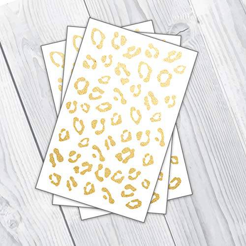 FashionTats Gold Cheetah Print Temporary Tattoo (3 pack) | Skin Safe | MADE IN THE USA| Removable