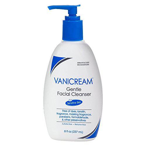 Vanicream Gentle Facial Cleanser with Pump Dispenser | Fragrance, Gluten and Sulfate Free | For Sensitive Skin | 8 Fl Oz