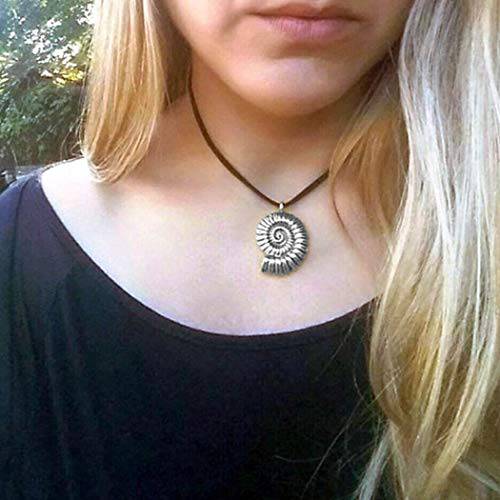 Yalice Boho Conch Shell Necklace Chain Leather Suede Choker Necklaces for Women and Girls