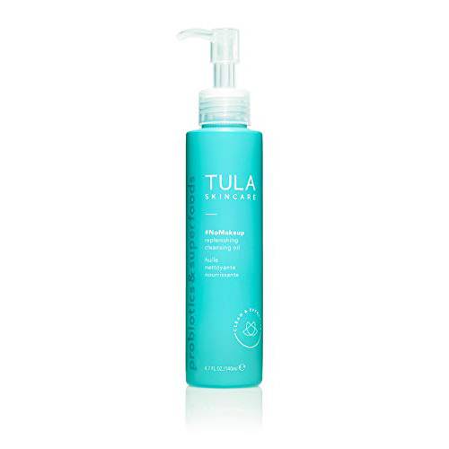 TULA Skin Care nomakeup Replenishing Cleansing Oil | Oil Cleanser and Makeup Remover, Gently Clean and Remove Stubborn Makeup and Residue | 4.7 oz.