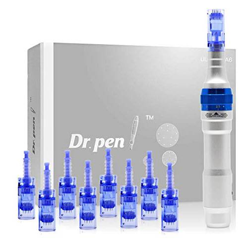 Dr. Pen Ultima A6 Electric Professional Skincare Kit Including 8 Cartridges - Four 12 Pin, Four 36 Pin