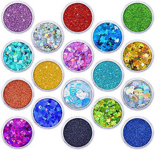 Glitter Wenida 18 Styles 130g Holographic Cosmetic Festival Makeup Chunky Powder for Body Nail Hair Eye Face