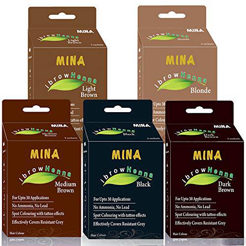 MINA ibrow Henna Regular Pack Combo Pack (Pack Of 5)