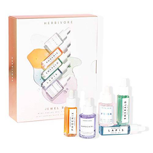 Herbivore Botanicals Jewel Box – A Collection of 3 Face Oils (.3 fl oz each) and 2 Face Serums (.34 fl oz each) to Customize your Skincare Routine