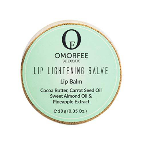 Omorfee 100% Organic Lip Lightening Balm, Lip balm for Dark Lips, Lip Balm with SPF, Natural Lip Protection, Lip Repair, Lip Moisturizer, Cocoa Butter, Carrot Seed Oil & Pineapple Extract -10g/ 0.35Oz