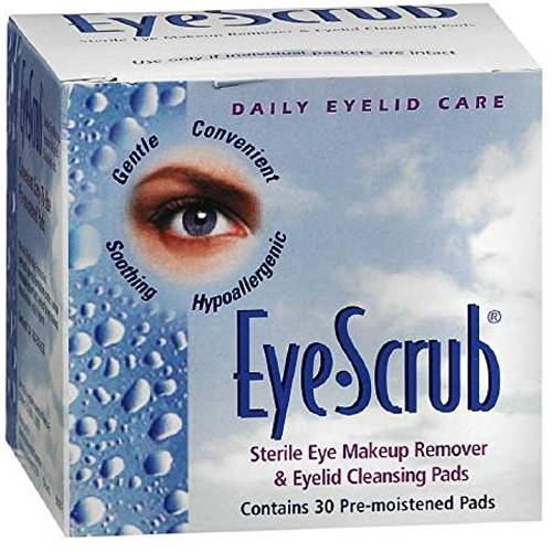 Eye Scrub Sterile Eye Makeup Remover & Eyelid Cleansing Pads 30 ea (Pack of 4)