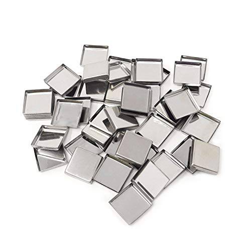 Honbay 56PCS Metal Empty Square Metal Pans Make Up Tins Eyeshadow Blush Lipstick Organizer for Cosmetic Palettes (26mm, Height: 5mm)