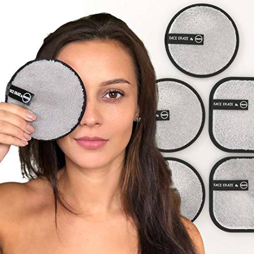 Ogato Reusable Makeup Remover Pads -6pc Reusable Makeup Remover Cloths - Reusable Face Pads, Makeup Eraser for All Skin Types - Washable Microfiber Makeup Remover Face Cloths - with Free Laundry Bag