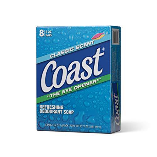 Coast Refreshing Deodorant Soap Bar - 16 Bars - Thick Rich Lather Leaves Your Body Feeling Energized And Clean - Classic Pacific Force Scent