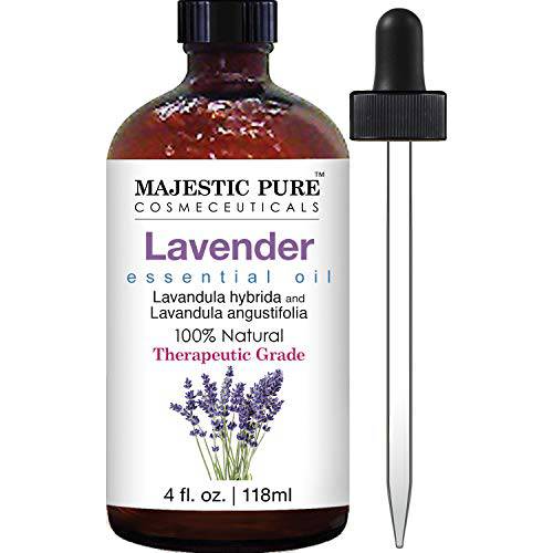 Majestic Pure Lavender Oil, Natural, Therapeutic Grade, Premium Quality Blend of Lavender Essential Oil, Set of 2 4 fl. Oz