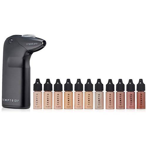 TEMPTU Air Flawless Complexion Airbrush Kit: Cordless Pro Airbrush System Refillable Pro Makeup Cartridges Includes Primer, Blush, Highlighter & Perfect Canvas Foundation Set