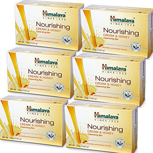 Himalaya Purifying Neem & Turmeric Cleansing Bar, Face and Body Soap for Soft, Clear & Acne Free Skin, 4.41 oz, 6 Pack