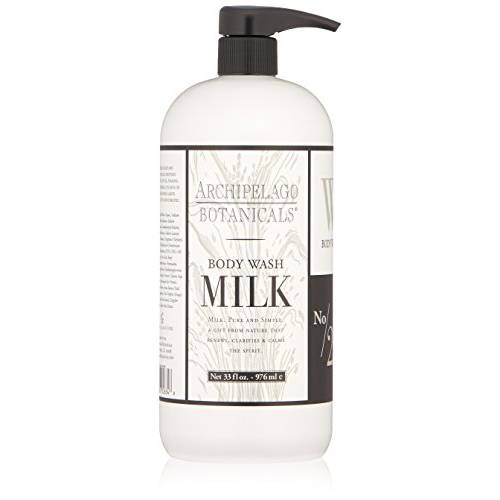 Archipelago Botanicals Milk Body Wash | Moisturizing and Soothing Daily Cleanser | Free from Parabens and Sulfates (33 fl oz)