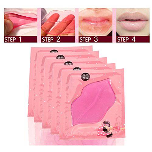 CCbeauty Premium 10-Pack Pink Collagen Crystal Lip Mask Lip Care Gel Mask Moisture Moisturizing Essence Make Your Lip Attractive and Sexy-Individual package 10g