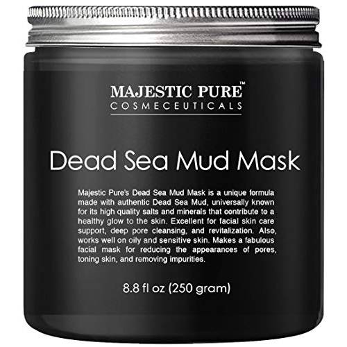 MAJESTIC PURE Dead Sea Mud Mask - Natural Face and Skin Care for Women and Men - Best Black Facial Cleansing Clay for Blackhead, Whitehead, Acne and Pores - 8.8 fl. Oz