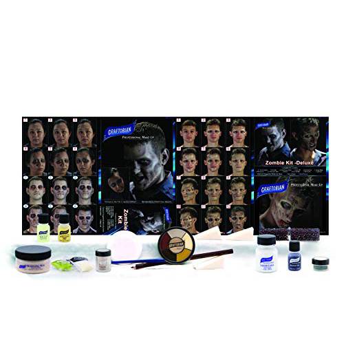 Graftobian Deluxe Zombie Makeup Kit - Expanded Theatrical Makeup Kit for Costumes, Cosplay, and Halloween