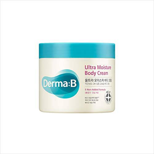 Derma B Ultra Moisture Body Cream with Olive Oil and Allantoin, 48 Hour Lasting Skin Moisturization, 14.54 Fl Oz, 430ml