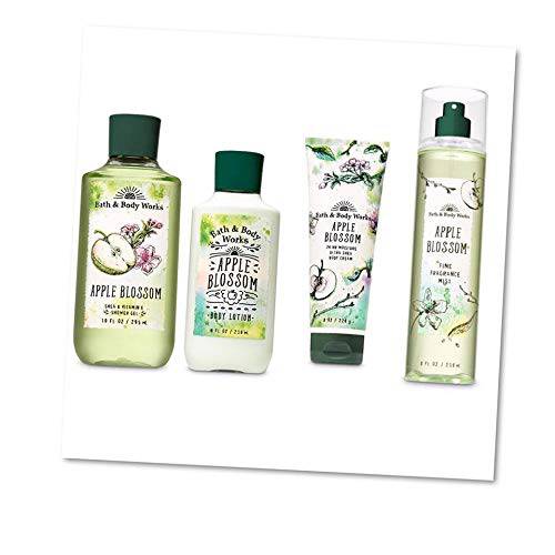 Bath and Body Works Apple Blossom Deluxe Gift Set Body Lotion - Body Cream - Fragrance Mist and Shower Gel - Full Size