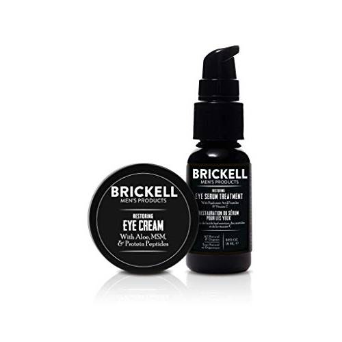 Brickell Men’s Restoring Eye Routine for Men, Eye Serum and Eye Cream for Men, Natural and Organic, Unscented, Men’s Skin Care Gift Set