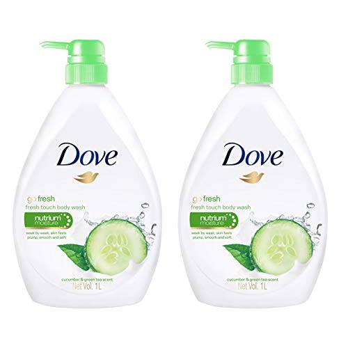 Dove Go Fresh Nourishing Body Wash, Cucumber and Green - 33.8 Fl Oz / 1L x 2 Pack