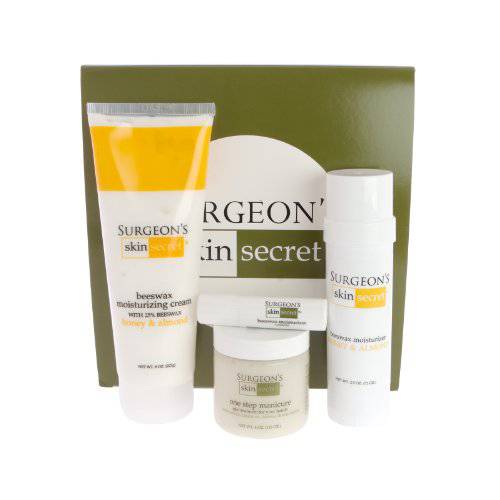 Surgeon’s Skin Secret Beeswax Moisturizer 4-piece Gift Set - $50 Value (Honey/Almond)