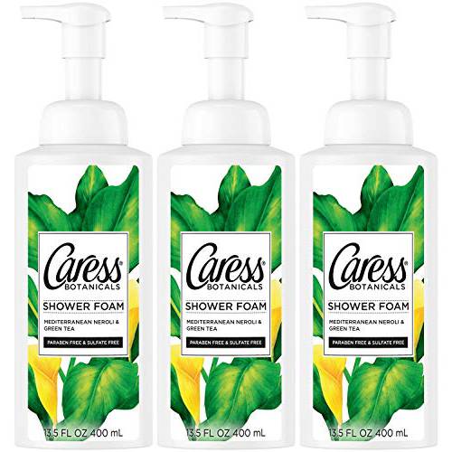Caress Botanicals Mediterranean Neroli and Green Tea Shower Foam, 13.5 Fluid Ounce (Pack of 3)