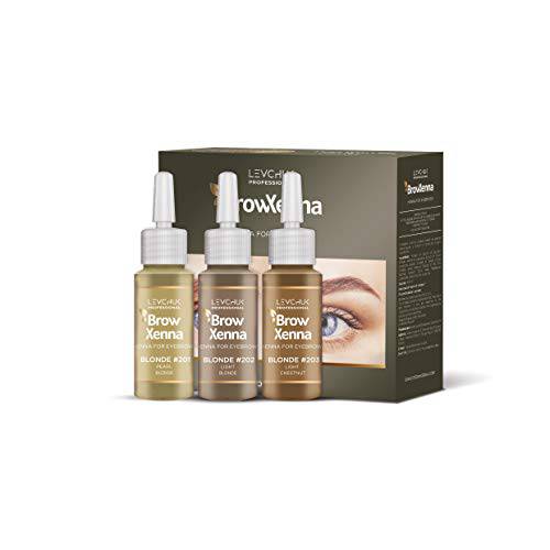 BrowXenna Henna Eyebrow Kit for Professional and Beginners Real Natural Henna Blonde Color Organic Ibrow Permanent Brow Set