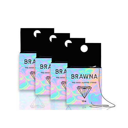 BRAWNA Pre Inked Mapping String for Microblading & Microshading. 4 pack Premium Microblading string. Microblading Supplies. PMU & Microblading kit