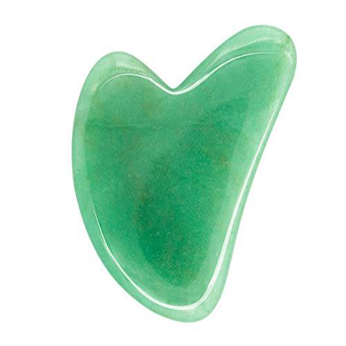 Quiote Gua Sha Scraping Massage Tool, Natural Jade Guasha Stone for Acupuncture Therapy Trigger Point Treatment Facial Neck Skin Massager