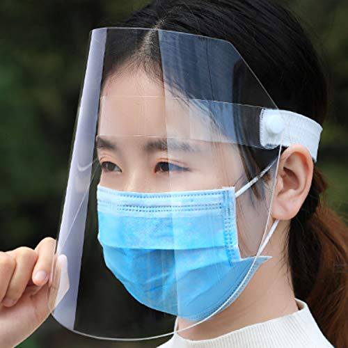 2 Pack All-Round Protection Cap with Clear Wide Visor Spitting Lightweight Transparent Shield with Adjustable Elastic Band
