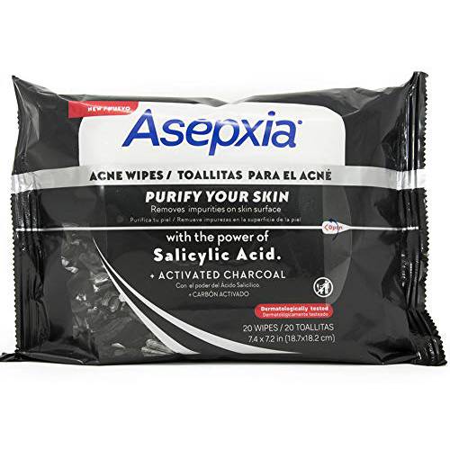 New Asepxia Charcoal Wipes X 20