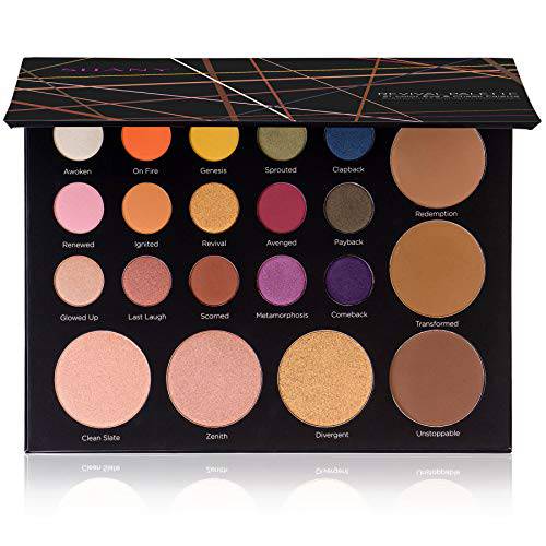 SHANY Revival Palette - 21-Color Eye & Cheek Palette with 15 Matte and Shimmer Eyeshadows, 3 Bronzers and 3 Highlighters