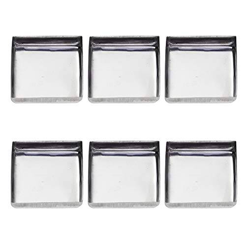 LEORX 60pcs Square Metal Pans Small Empty Cosmetic Sample Tin Metal Pans for Eyeshadow Watercolor, 26mm