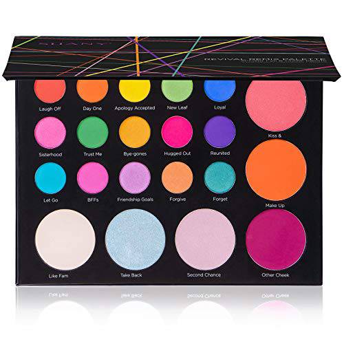 SHANY Revival Remix Palette - 21-Color Eye & Cheek Palette with 15 Matte and Shimmer Eyeshadows, 3 Highlighters and 3 Blushes