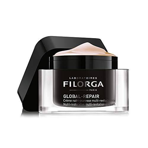 Filorga Global-Repair Anti Aging Daily Face Cream, Moisturizing Ceramides and Vitamins Reduce Deep Wrinkles and Boost Skin Firmness for Complexion Hydration Day or Night, 1.69 fl. oz.