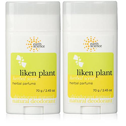 Earth Science: Natural Deodorant Liken Plant Herbal Scent, 2.45 oz (2 pack)