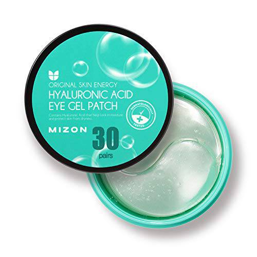 MIZON Hyaluronic Acid Eye Gel Patch, Collagen Patches, Eye Masks, Treatment for Puffy Eyes, Eye Pads for Dark Circles, Under Eye Bags, Wrinkle Care, Moisturizing, Improves Elasticity (30 PAIRS )