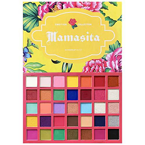 Makeup Depot USA High Pigmented 35 Colors Eyeshadow Professional Makeup Palette Easy to Blend Metallic and Shimmers Sweatproof and Waterproof - Mamasita