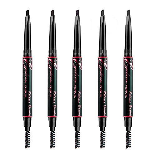 Eyebrow Pencil Set - 5 Colors Dual ended Definition Eye Brow Crayon Liner Pencils with Integrated Brush Eyes Makeup for Women and Girls by “wonder X”