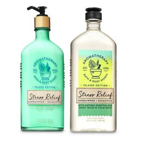 Bath and Body Works SANDALWOOD EUCALYPTUS DUO Gift Set Aromatherapy STRESS RELIEF ~ Shower Gel & Body Lotion