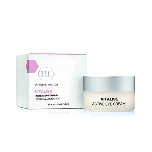 HL Holy Land Cosmetics Vitalise Active Eye Cream with Hyaluronic Acid and Vitamin E to Improve Elasticity & Restore Suppleness, 0.5 fl.oz