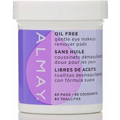 Almay Oil Free Gentle Eye Makeup Remover Pads, 80 Ct (4 Pack)