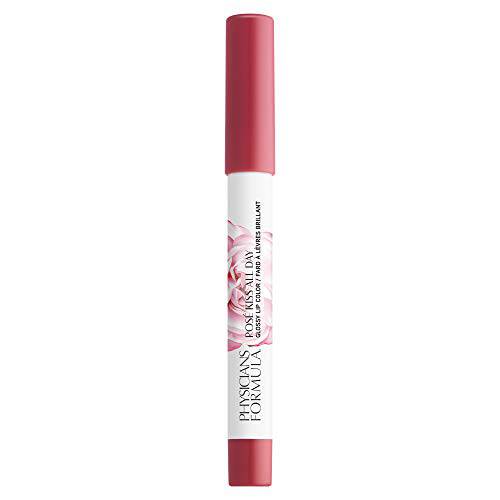 Physicians Formula Rosé Kiss All Day Glossy Lipstick Lip Color Makeup, Red Blush Blushing Mauve | Dermatologist Tested, Clinicially Tested