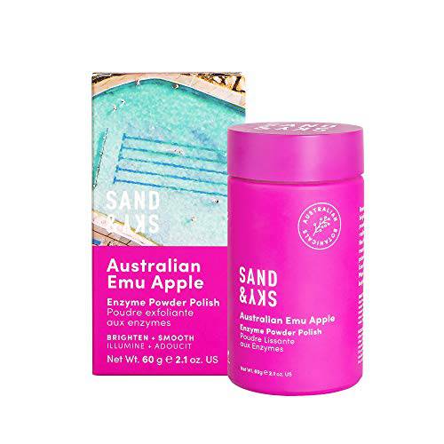 Sand & Sky Australian Glow Berries Enzyme Powder Polish Face Peel. Enzyme Exfoliator, Facial Cleanser and Exfoliating Face Wash Skin Care.