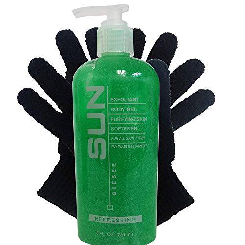 Sun Labs Exfoliating Gel for Soft Skin - 1 8 Oz. Bottle with Exfoliating Gloves