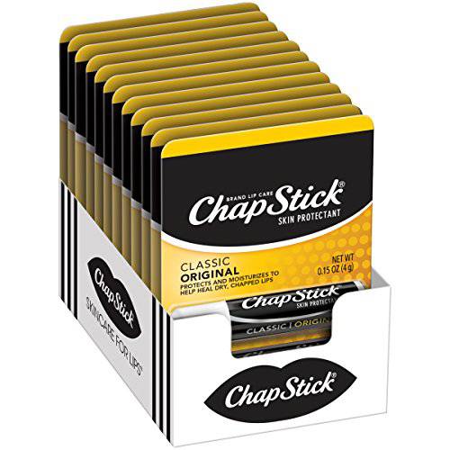 ChapStick Classic Original Lip Balm Tubes, Lip Care - 0.15 Oz (12 Blister Packs of One Each)