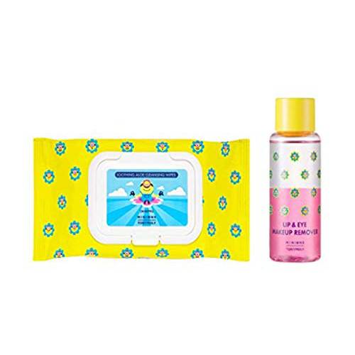 TONYMOLY X MINIONS Makeup Remover 65ml + Cleansing Wipe Set, 7 oz.