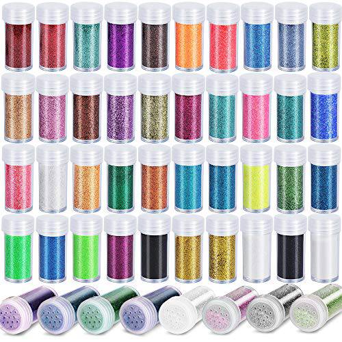 Teenitor 48 Colors Glitter Set, Fine Glitter for Resin, Arts and Craft Supplies Glitter, Festival Glitter Makeup Glitter, Cosmetic Glitter for Body Nail Face Hair Eyeshadow Lip Gloss Making